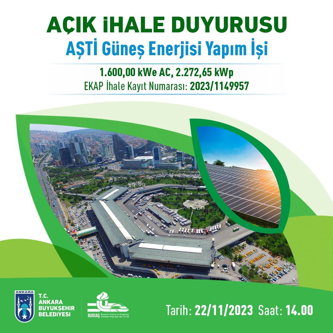 AŞTİ’NİN ÇATISINA GÜNEŞ ENERJİ SANTRALİ KURULACAK